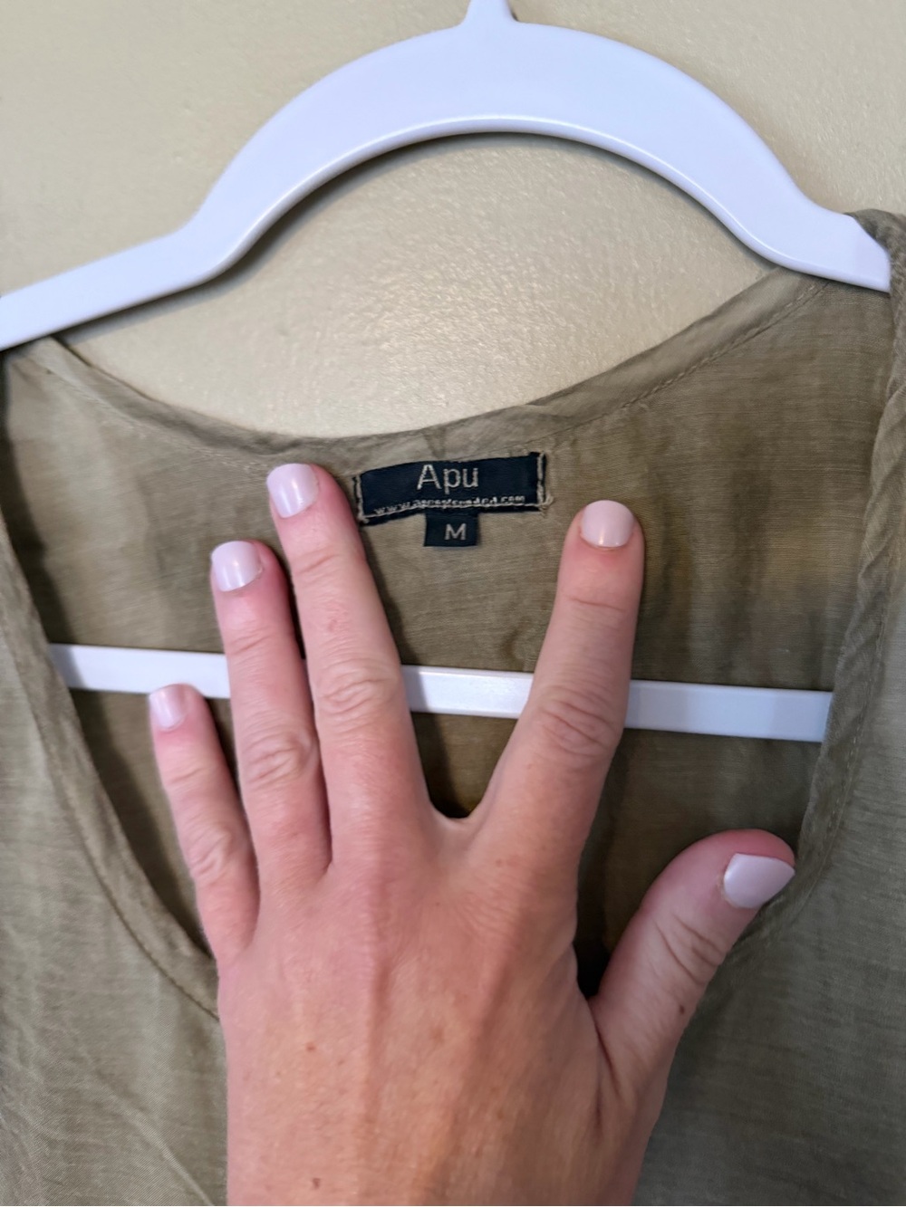 Apu Silk And Cotton Relaxed Lagenlook Tunic Top in Taupe - Picture 3 of 7